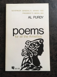 Al Purdy's Poems for all the Annettes, published by Contact Press in 1962 and reprinted by House of Anansi in 1968. This is, obviously, the reprint.